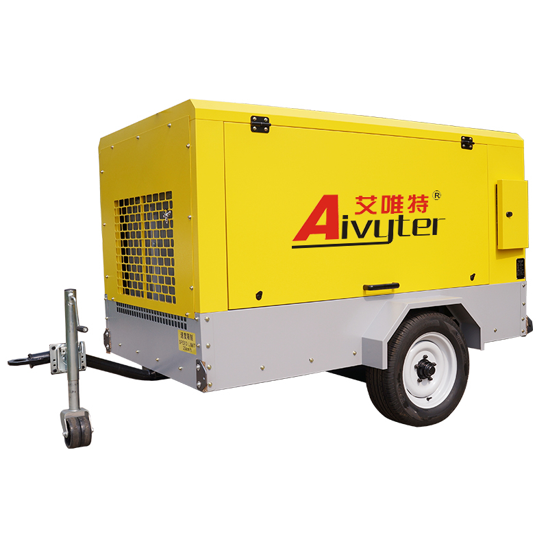 آلة ضاغط الهواء اللولبي المحمول بالديزل الصناعي 250Cfm 116Psi للبيع